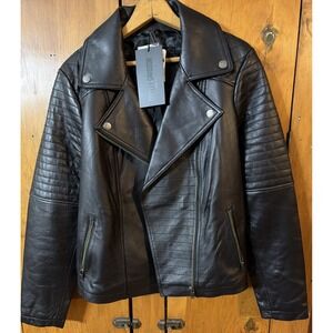 Harley-Davidson Black Lambskin Leather Motorcycle Bomber Jacket